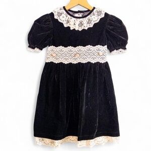 Elegant Black Velvet Kids Formal Dress